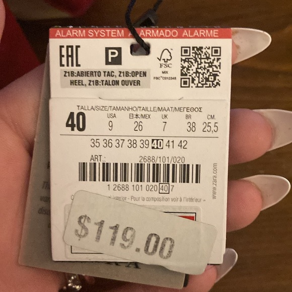 Zara basic authentic Italian leather red heels new with tags - Picture 5 of 8